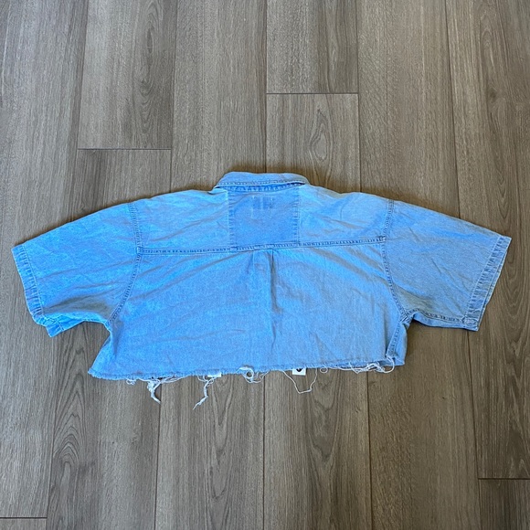 Furst Of A Kind Vintage Cut Off Button Down Top OS - Picture 11 of 12